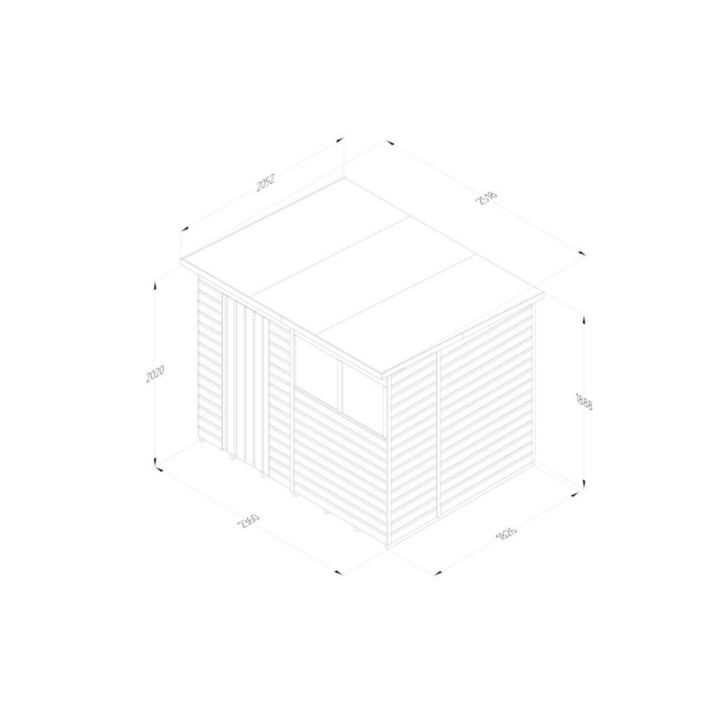 Beckwood 8×6 Pent Shed – 2 Windows – with Installation 5013053197707 2